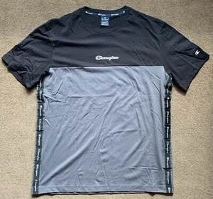 Champion Black & Grey T-Shirt Men’s XXL 2XL Cotton Crew Neck - Picture 1 of 6