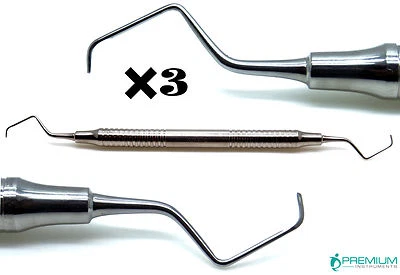 3x Instrumentos periodontales dentales Gracey Curette 9/10 de doble extremo Foto 1 de 4