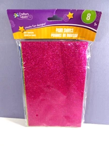 8 Glitter Foam Adhesive Sheets Crafter's Square 5-1/2" x 8-1/2" - Picture 1 of 1