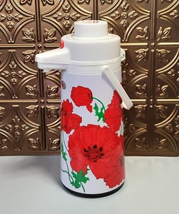 Termo dispensador bomba aire floral amapola roja Phoenix vintage retro - Imagen 1 de 7