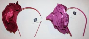NWT Gap Kids Girl's Satin Flower Headband Orchid OR Burgandy - Picture 1 of 3