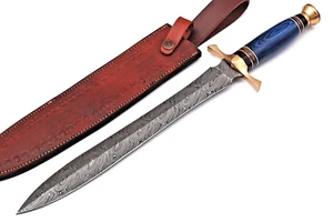 Arming Knight Damascus Sword Custom Hand Made - Hand Forged Damascus Steel 1661 - Picture 1 of 5