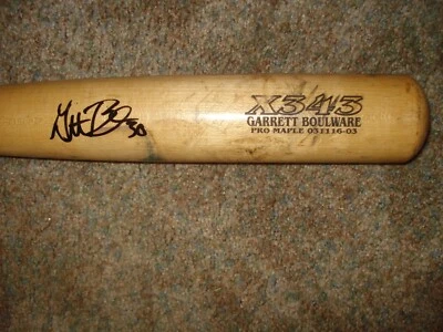 Cincinnati Reds Garrett Boulware  In Person Auto GU Baseball Bat - Image 1 of 4