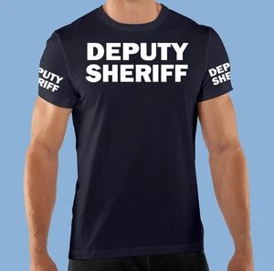 Deputy Sheriff, Camiseta Negra, Negocios, Profesional de la Seguridad, 100% Algodón, Corta - Imagen 1 de 3