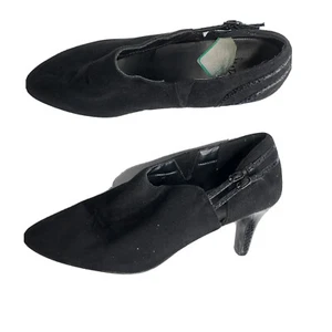 IMPO Strech Womens Size 10M Black Booties Virtue Shoes Heels Round Pointed Toe - Imagen 1 de 12