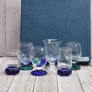 Vintage Morava Atelier Liquor Glasses Czech Republic Art Glass with Box Set Of 6 - Picture 1 of 9