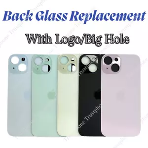 Back Glass Replacement Cover For iPhone 15 14 13 12 11 Pro X XR XS 8 SE Big Hole - Picture 1 of 16