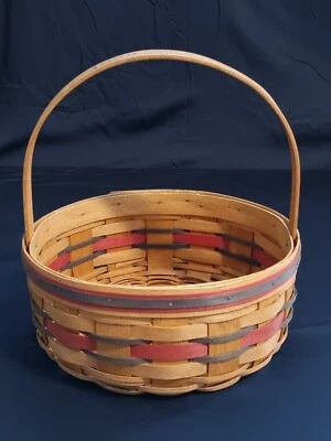 Longaberger Crisco American Celebration Woven Basket, Red & Blue Accent, 1994 - Image 1 of 4