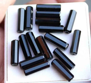 Lote al por mayor de cuentas de corte cojín de ónix negro natural de 45,10 quilates facetadas - Imagen 1 de 2