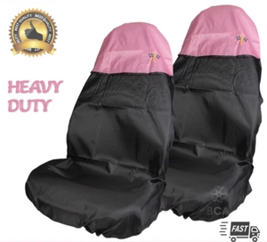 2x Front Car Seat Covers Waterproof Pink Top Fits Peugeot 207 307 407 508 - Picture 1 of 2