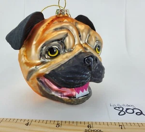 NUEVO BULLDOG Perro Adorno de Navidad Vidrio Soplado a Mano Robert Stanley Mascota Nuevo sin Etiquetas 802 - Imagen 1 de 7