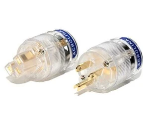 1Set AC 25 Pure Copper Gold Plated Hifi high grade US Power Plug IEC Connector - Picture 1 of 3