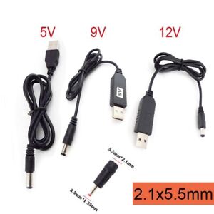 USB Type A DC 5V to DC 9V/12V Boost Step up Module Converter Charger Cable Lead