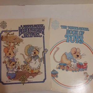 Vintage Merry Mouse Cross Stitch Booklets Book Of Toys/ Nursery Rhymes Gloria & - Picture 1 of 7