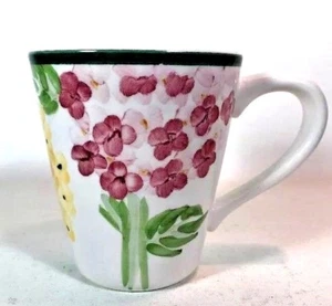 Hortensie Garten Kaffeebecher Tasse Keramik Floral 14 Unzen handbemalt Blumen Tee - Bild 1 von 11