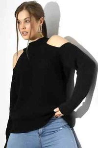 Trend Schwarz Strickpullover Pulli Rollkragen Pullover Warme Stricksweater - Bild 1 von 4