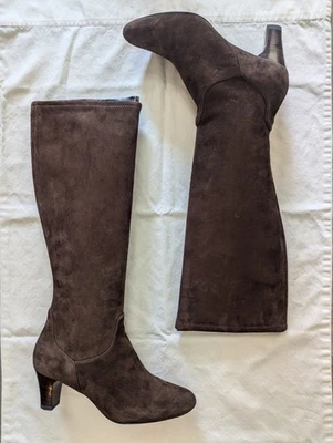 Cole Haan Air Janet Chocolate Brown Suede Knee High Boots New In Box Sz 5.5 - Image 1 of 4