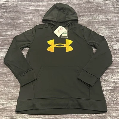 NWT Under Armour Youth Girls Fleece Black Iridescent Hoodie Size Youth Large - Image 1 of 4