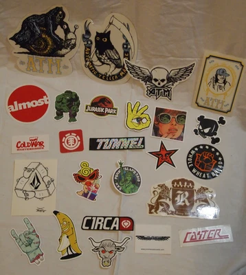 Assorted Skateboard Lot 25 Longboard Stickers 90s-2000s ATM Volcom Caster Circa - Image 1 of 4