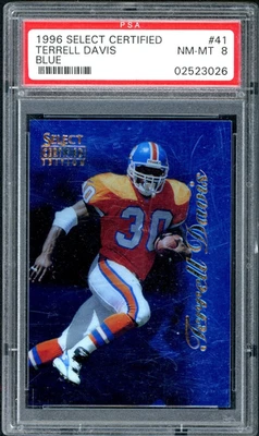 1996 Select Certified Edition - Terrell Davis #41 BLUE PSA 8 - Image 1 of 2