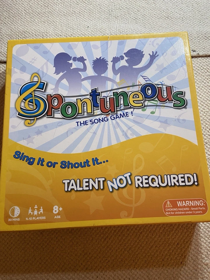 Jogo de tabuleiro SPONTUNEOUS The Song Game. 2018 em excelente estado usado completo - Imagem 1 de 4
