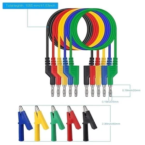 5Stk Multimeter Messleitungen Bananenstecker Prüfkabel Krokodilklemmen Kabel mit - Bild 1 von 7