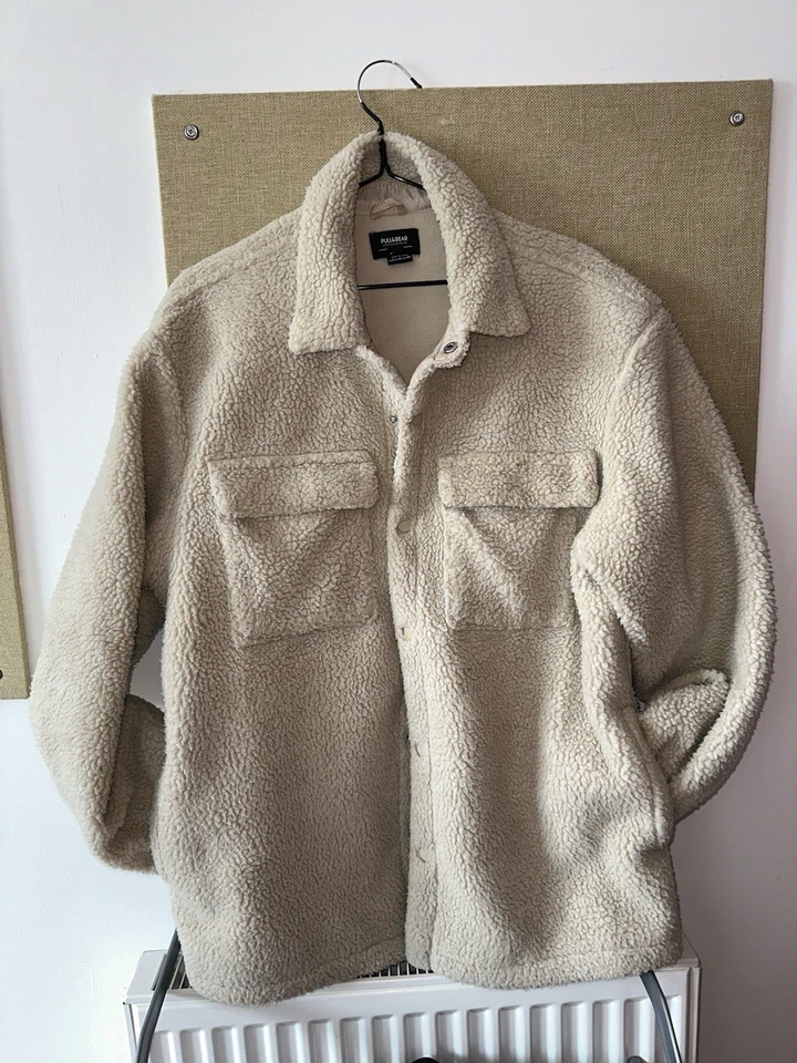 Pull&Bear Beige Sherpa Fleece - Image 1 of 2