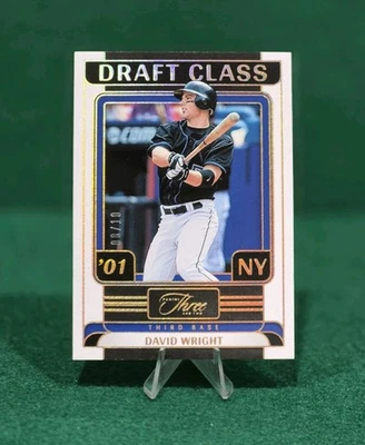 David Wright (Holo Gold) /10 2024 Panini Three and Two Draft Class #4 NY Mets - Image 1 of 4