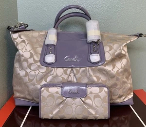 Coach Ashley Signature Satin Large Satchel Schultertasche 15440 Geldbörse 46161 Neu mit Etikett - Bild 1 von 10