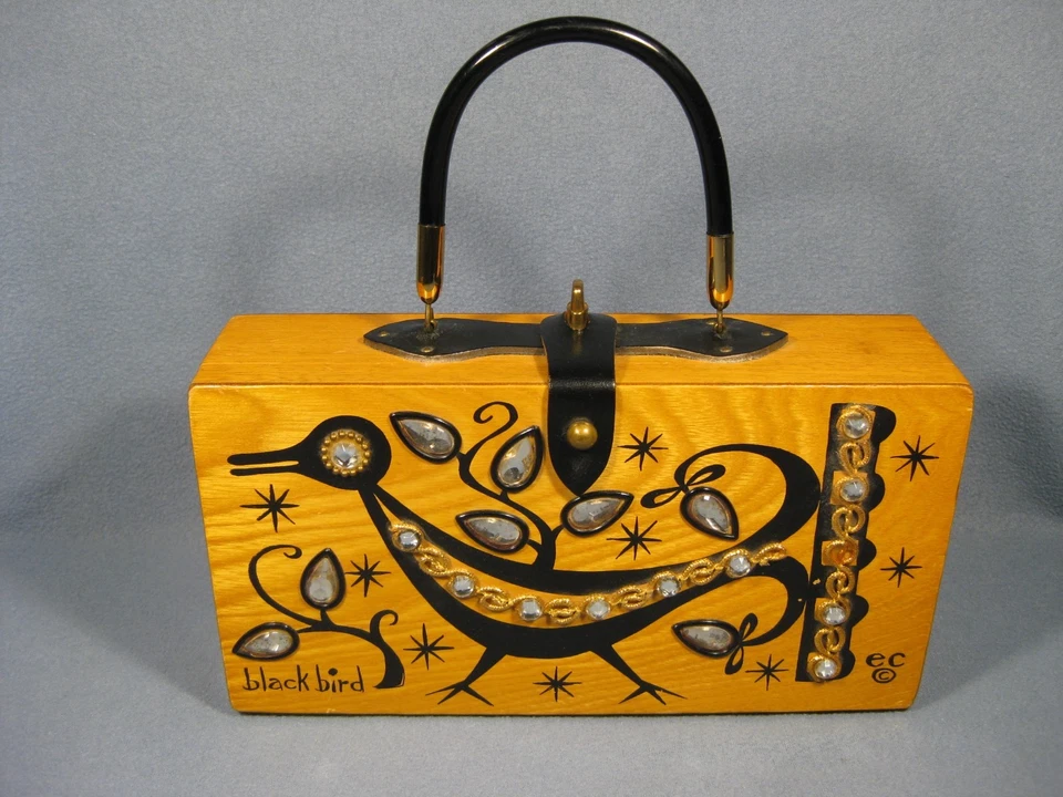 Bolso de colección Enid Collins of Texas 1964 Black Bird Box Foto 1 de 4