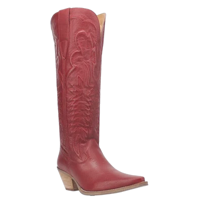 Botas altas occidentales de cuero rojo Dingo Raisin Kane para dama DI167-ROJO Foto 1 de 4