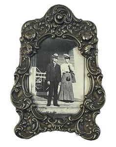 GORHAM Sterling Silver 925 PICTURE FRAME # 326 & ANTIQUE PHOTO Rococo Roses - Picture 1 of 10