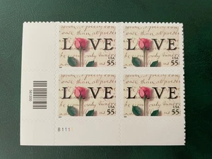 SFSTAMPS US Scott 3499 Plate Block Of 4 Stamps MNH Love 2001 FREE SHIPPING - Picture 1 of 1