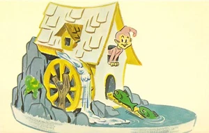 1964 ODER Oceanlake Pixie Land Restaurant Elfe Fischhaus Werbung Postkarte N28 - Bild 1 von 2