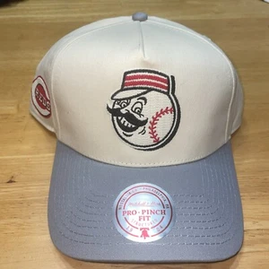 Cincinnati Reds Hat Retro Mr. Red Logo Cream / Gray Snapback Cap MLB New A-Frame - Picture 1 of 5