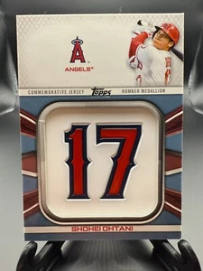 2022 Topps Series 1 Baseball Shohei Ohtani JNM-SO Jersey Number Medallion Blue - Picture 1 of 10
