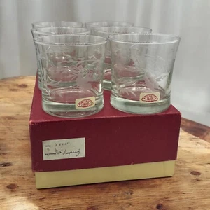 Susquehanna Glass Company Old Fashion Whiskey Glasses Rhapsody Etched - Picture 1 of 9