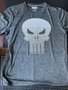 Marvel Punisher XL Gray Skull Graphic 100% Polyester T Shirt - Picture 1 of 3