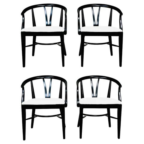 4 Hans Wegner Wishbone Style Dining or Game Armchairs by Blowing Rock Cover