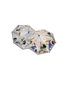 Floss & Rock Dino Transparent Colour Changing Kids Umbrella, 23.6 Inch, - Picture 1 of 1