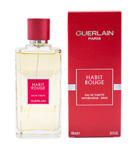Habit Rouge by Guerlain 3.3 / 3.4 oz EDT Cologne for Men New In Box