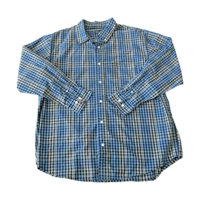 Marc Edwards Button Down Plaid Shirt Mens Size XL Blue Long Sleeve Collared Top - Image 1 of 4