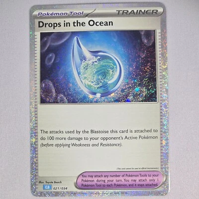 Drops In The Ocean 021/034 Trading Card Game Classic Holo Pokemon Card TCG NM - Image 1 of 2