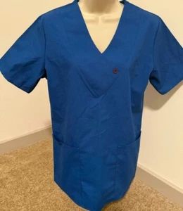 SCRUB WEAR WOMENS SCRUB TOP EXTRA SMALL ROYAL BLUE NEW - Picture 1 of 1