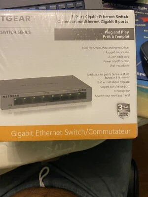 NETGEAR 8-Port Gigabit Ethernet Unmanaged Switch (GS308) - Home Network Hub, Off - Image 1 of 2