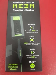 32GB MEEM Android Automatic Backup Cable + Sync/Charge USB to micro usb - Picture 1 of 4