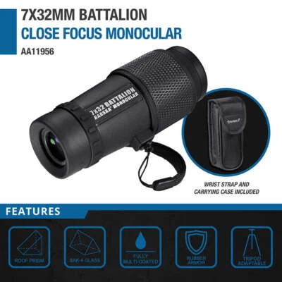 Barska AA11956 Battalion Zoom 7x 32mm Monocular BAK4 Prism Glass Waterproof - Image 1 of 4