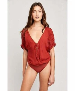 Body nuovo con etichette Free People Initimaly Cleo in Lovebird arancione XS - Foto 1 di 4