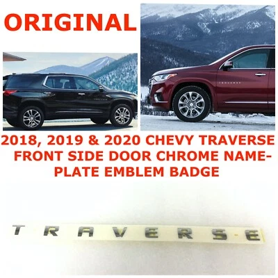 Chevrolet Traverse 2018 2019 2020 puerta delantera cromo emblema insignia 23259082 Foto 1 de 2