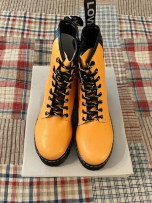 Handarte Mujer EE. UU. Botas de Combate Gato Amarillas y Negras Talla 9.5 (EU 40) Usadas Foto 1 de 4